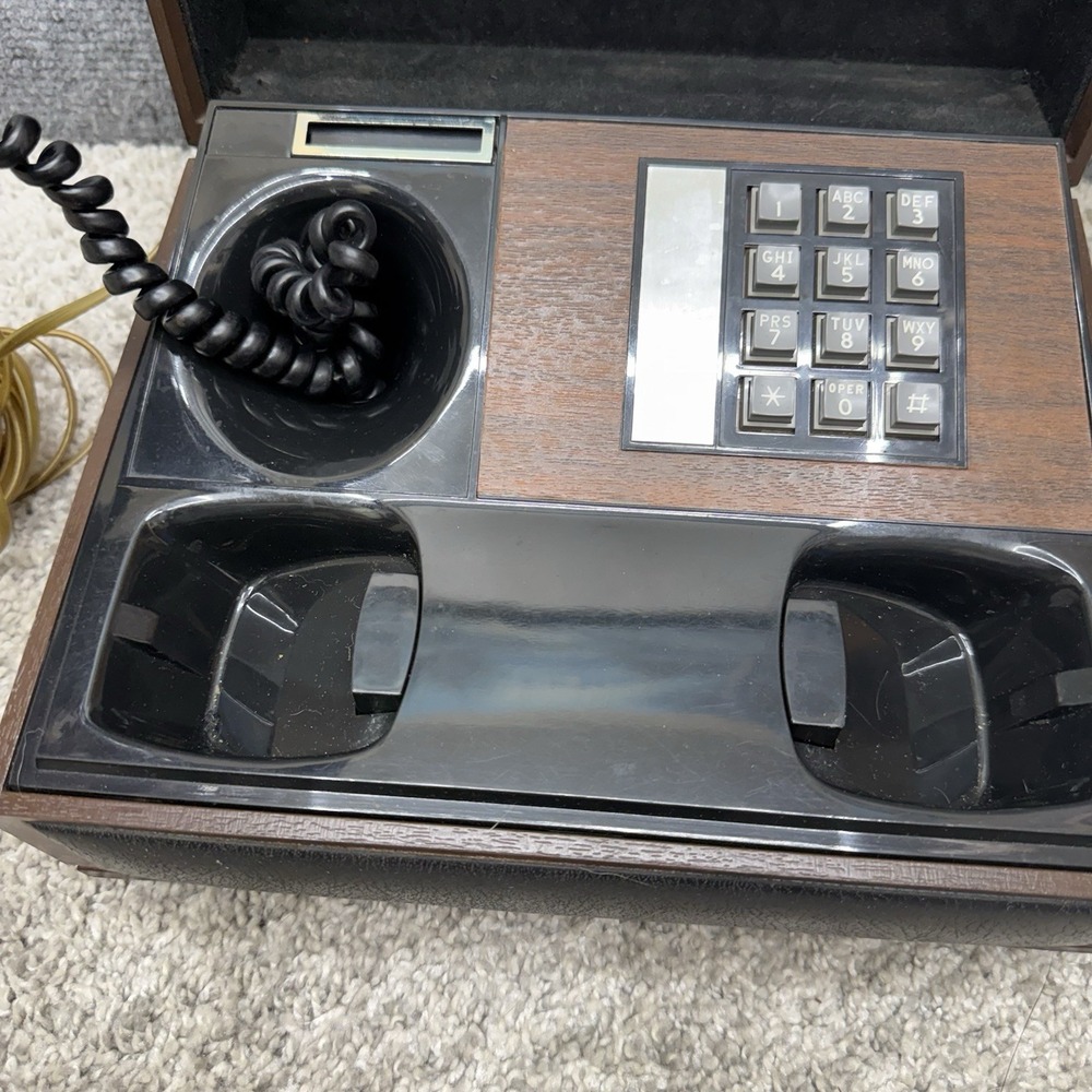 Vintage Deco-Tel Personal Telephone Wood Chest Box Push Button Retro Phone AS IS - Picture 6 of 16
